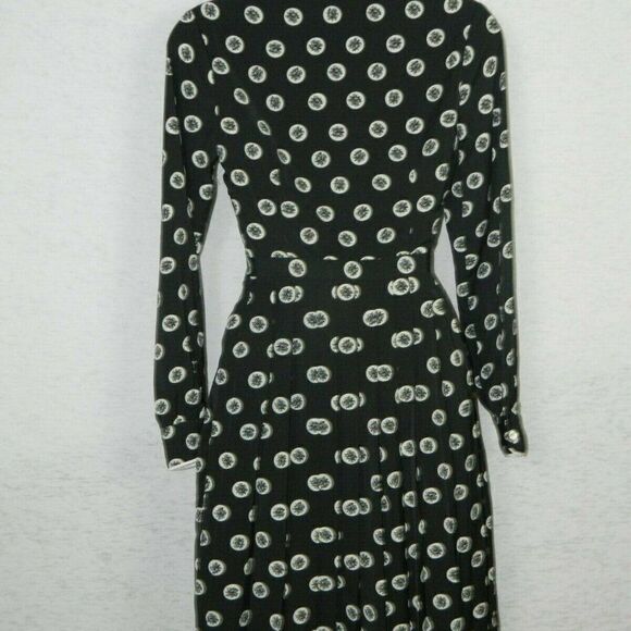 ModCloth Dress Back White Polka Dots Pleated Shirt Dress Tie Neck  Size XXS - Picture 5 of 8